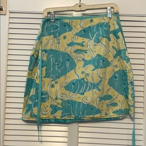 Lilly Pulitzer wrap skirt 8 fish